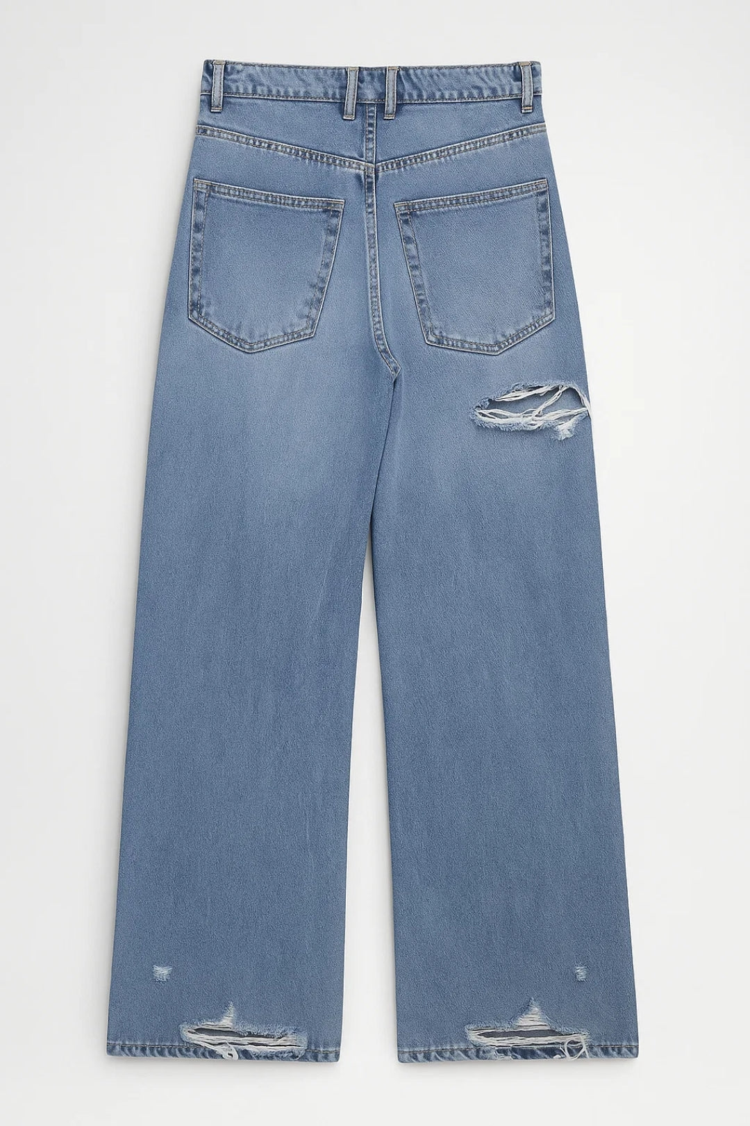 Jeans para Mujeres | Corte Amplio con Detalles Desgastados | Estilo Urbano Casual