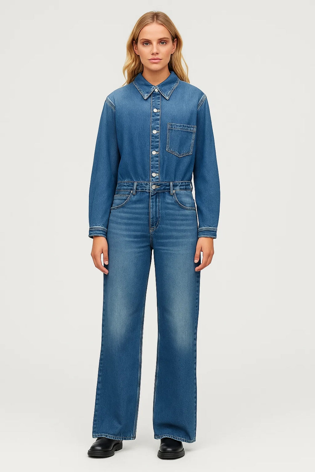 Chaqueta de mezclilla | Mangas largas y botones | Elegante y atemporal