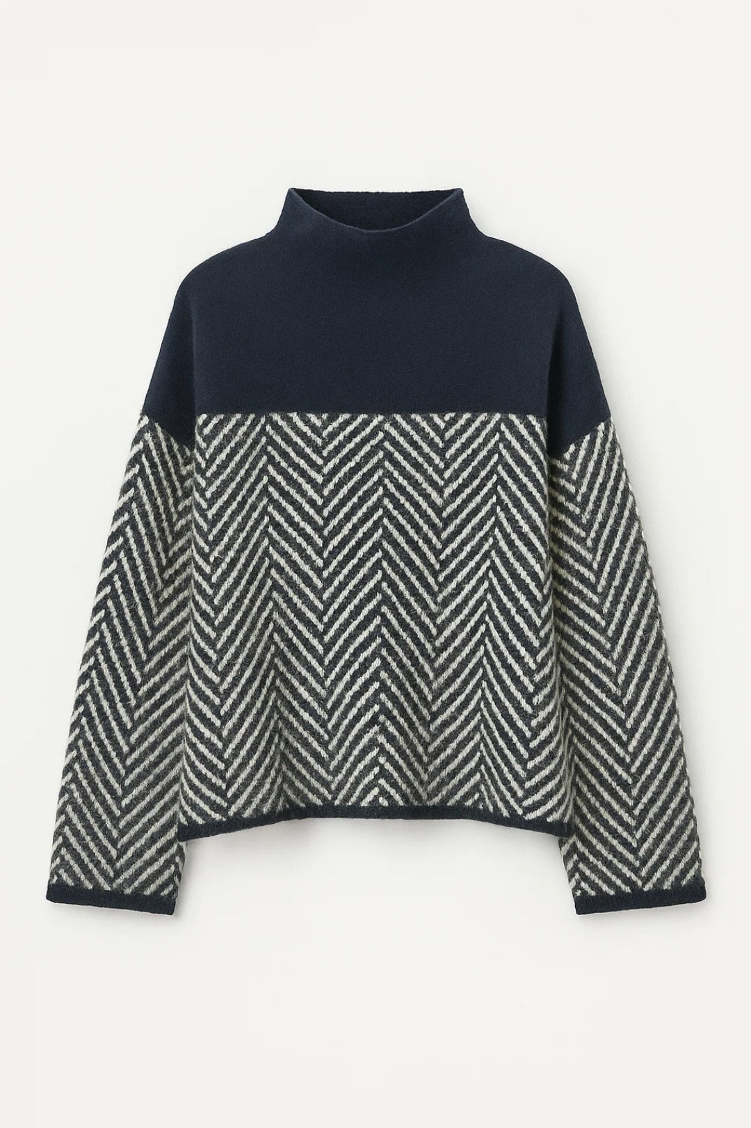 Suéter | Cuello alto | Patrón moderno de chevron