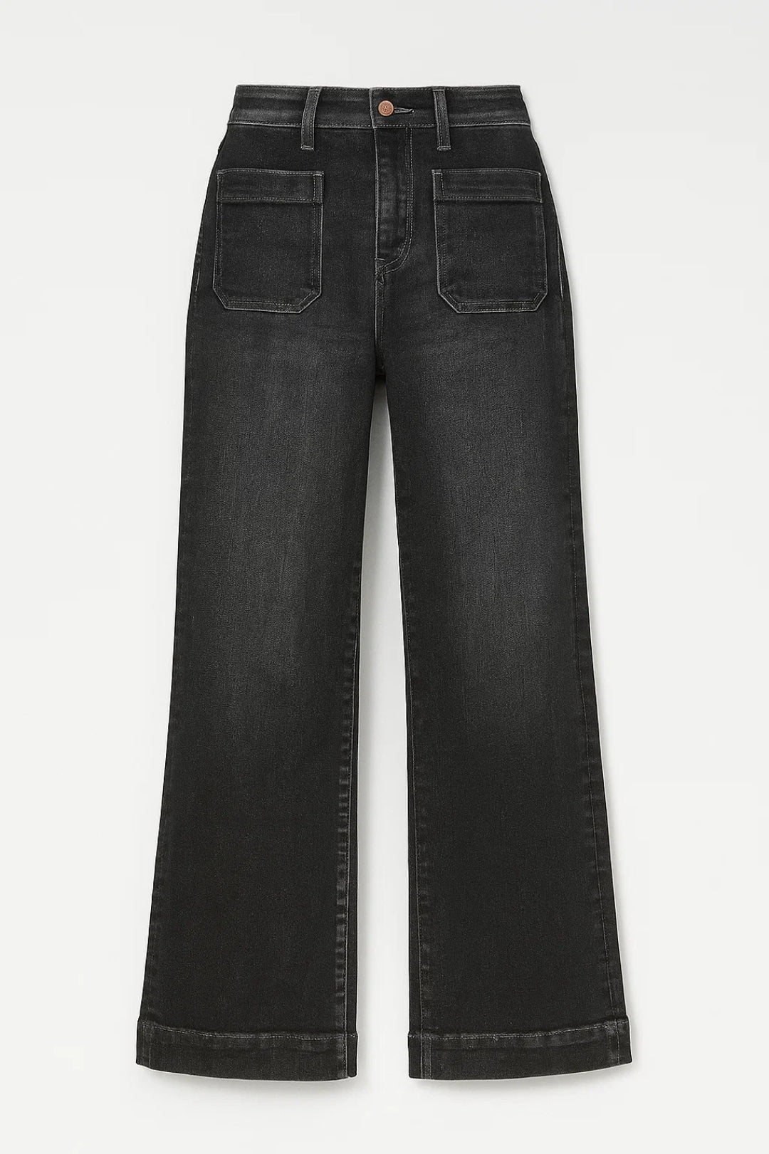 Jeans de Cintura Alta | Piernas Rectas con Bolsillos | Comodidad Casual