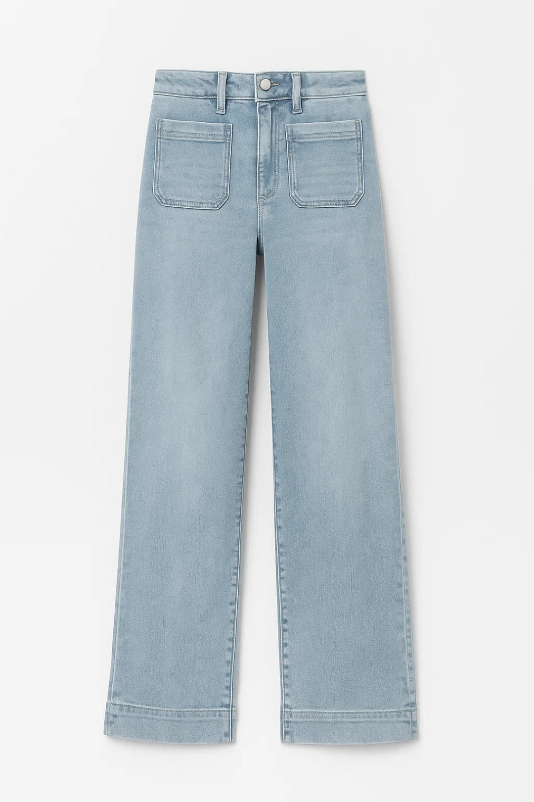 Jeans de Cintura Alta | Piernas Rectas con Bolsillos | Comodidad Casual