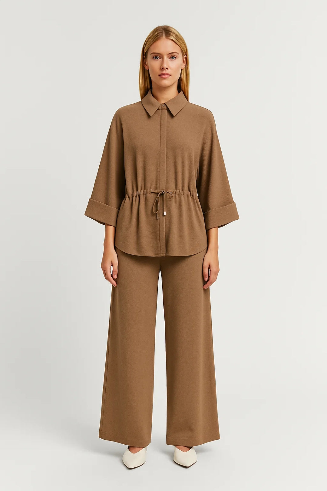 Conjunto de Dos Piezas | Caída Libre y Textura Estructurada | Elegancia Cómoda