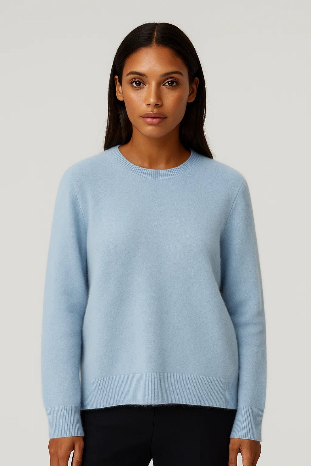Suéter de punto para mujeres | Cuello redondo y bordes acanalados | Suave y atemporal