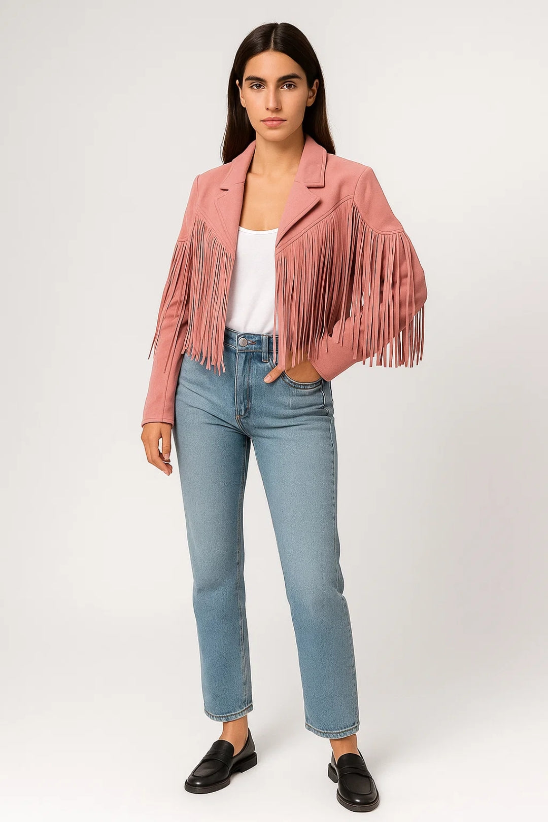 Chaqueta Corta para Mujeres | Estilo del Oeste con Flecos | Juguetona y de Moda