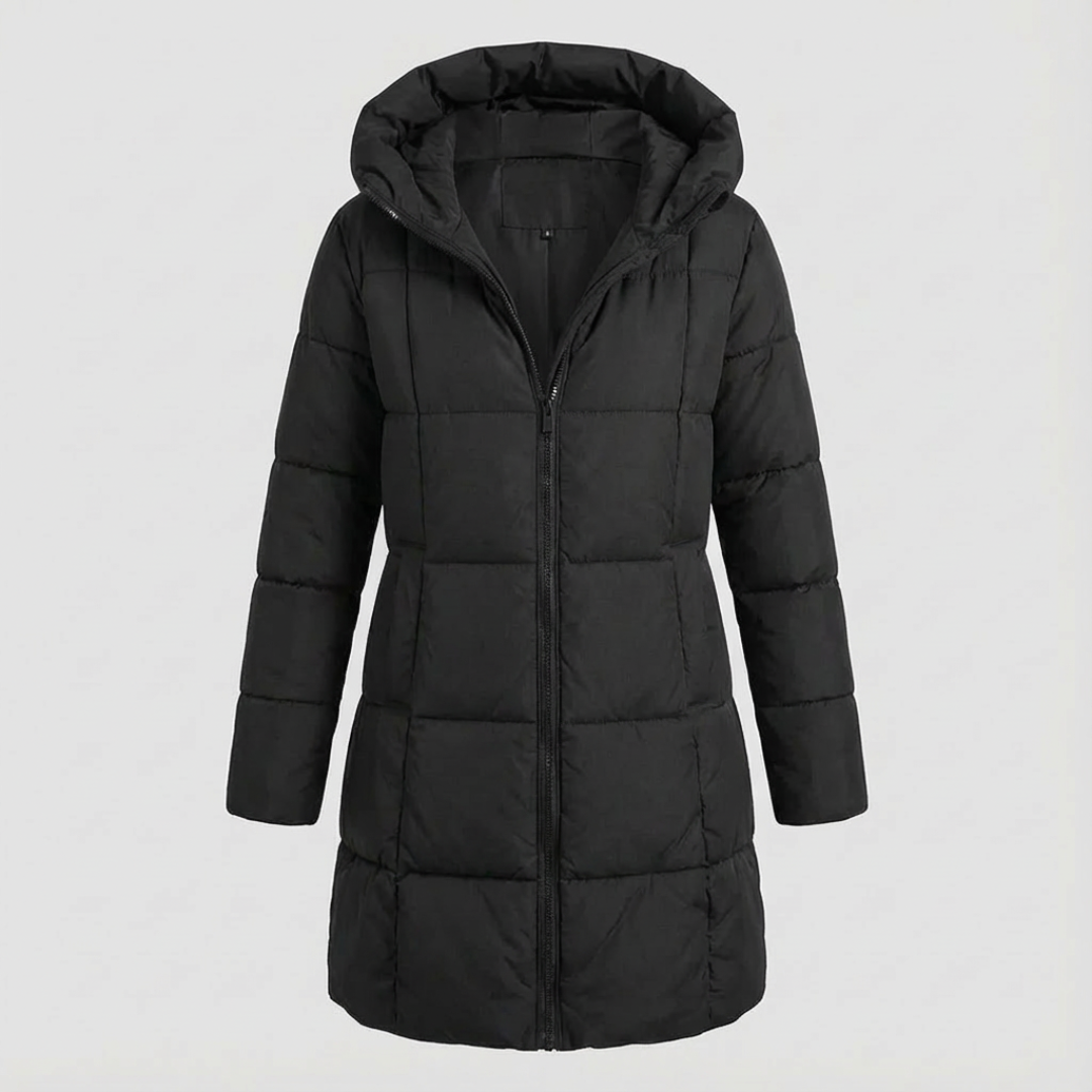 Marisol | Chaqueta larga y ligera acolchada con capucha