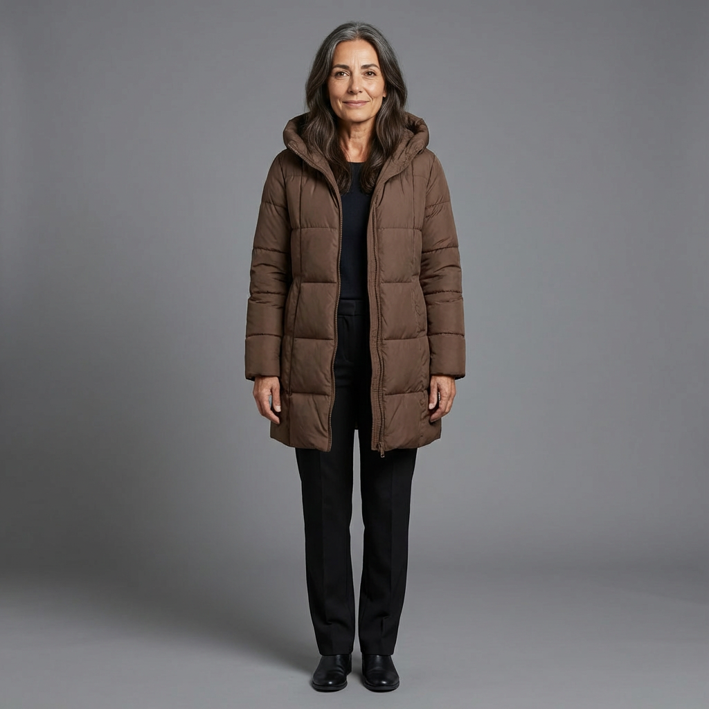 Marisol | Chaqueta larga y ligera acolchada con capucha