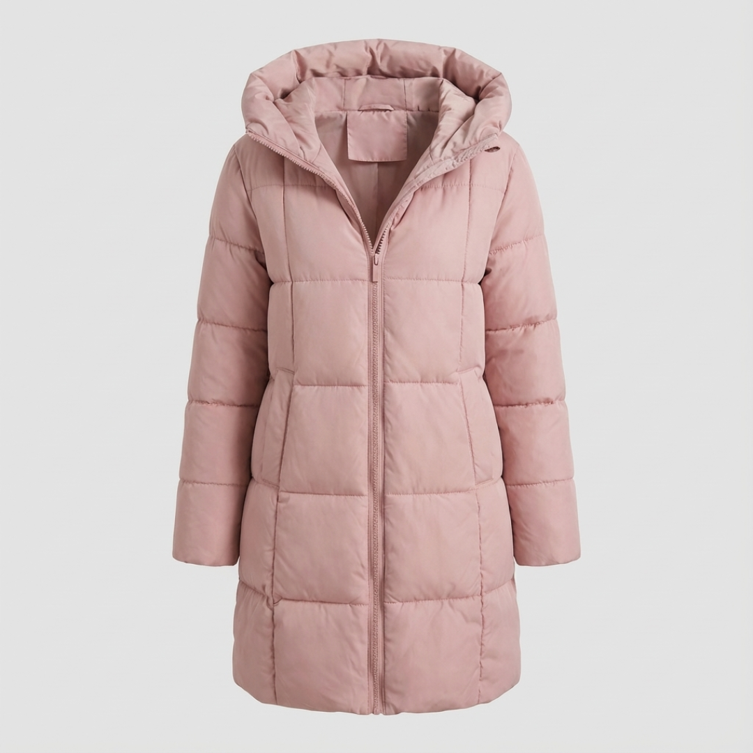 Marisol | Chaqueta larga y ligera acolchada con capucha