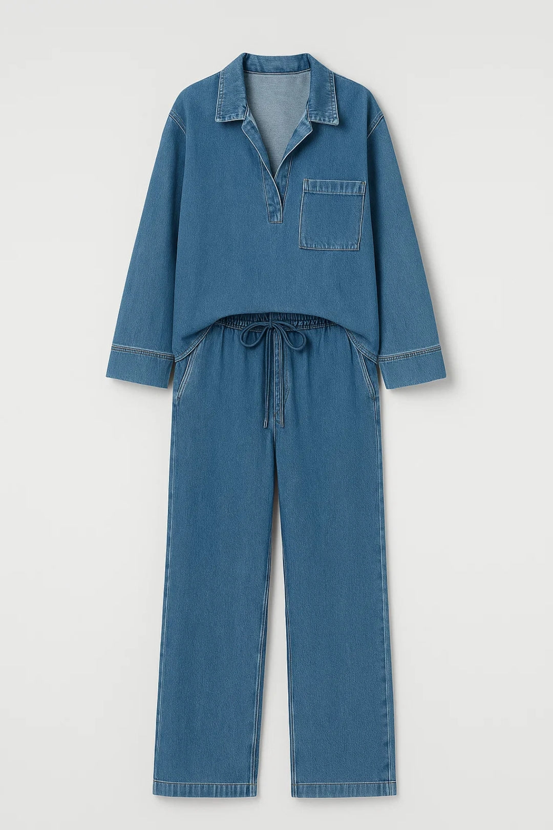 Conjunto de Denim | Corte Casual y Cremallera | Look Urbano Cómodo