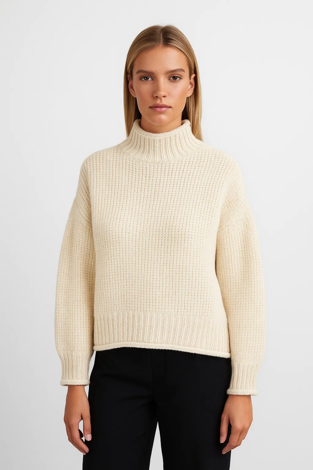 Suéter de Punto | Cuello Alto y Corte Recto | Atemporal y Cálido