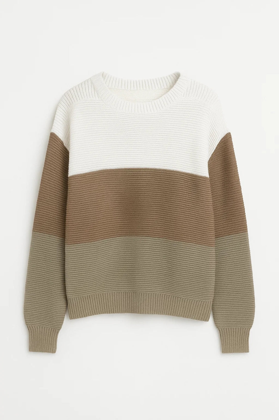 Suéter | Bloques de Color con Cuello Redondo | Cómodo y Casual