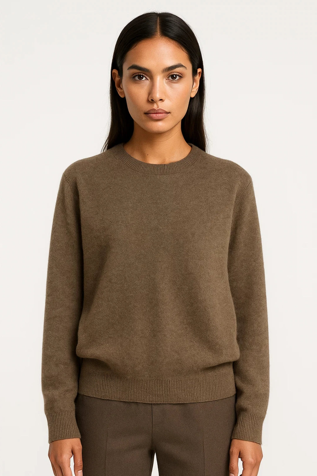 Suéter de punto para mujeres | Cuello redondo y bordes acanalados | Suave y atemporal