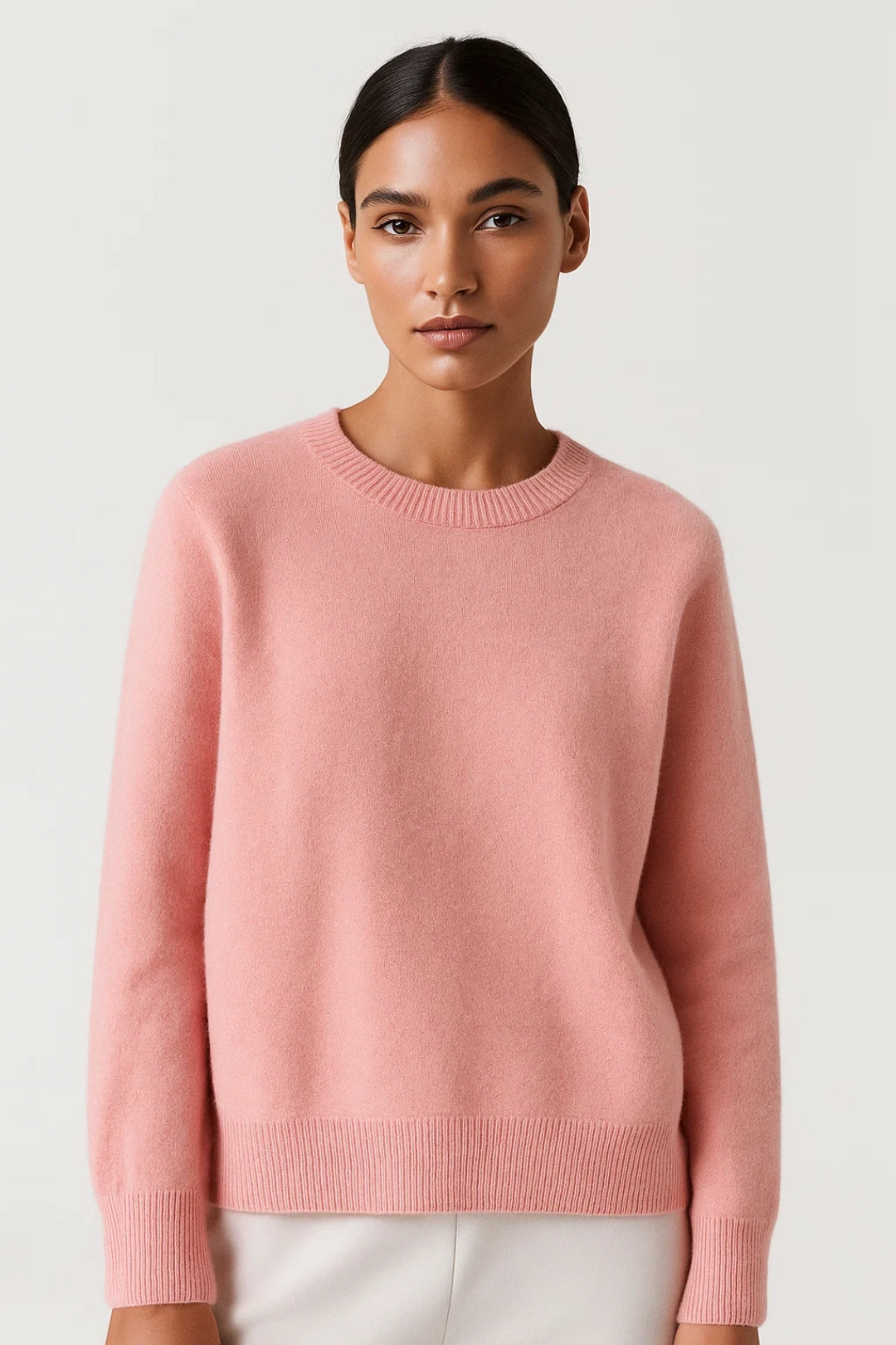 Suéter de punto para mujeres | Cuello redondo y bordes acanalados | Suave y atemporal