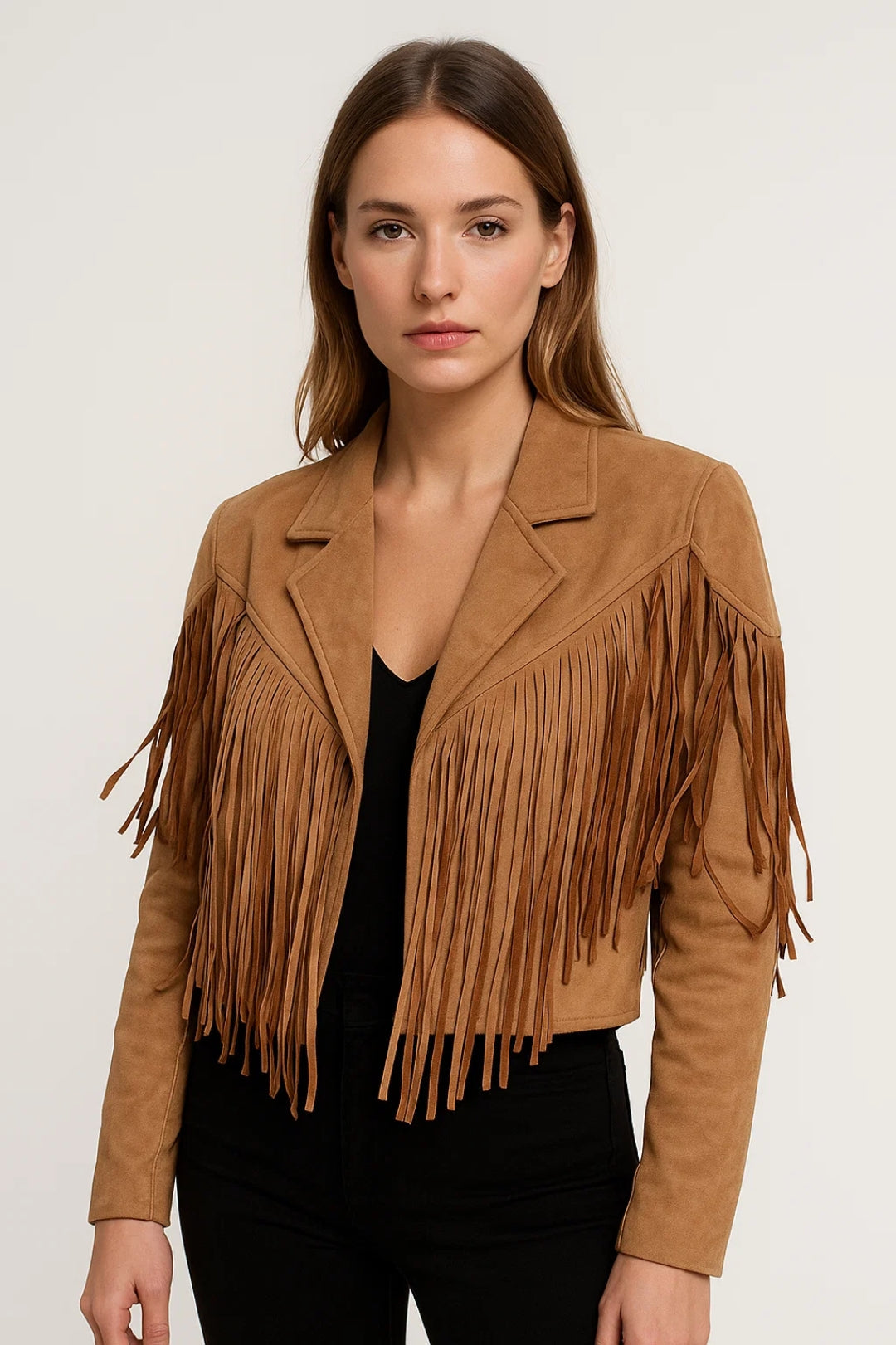 Chaqueta Corta para Mujeres | Estilo del Oeste con Flecos | Juguetona y de Moda