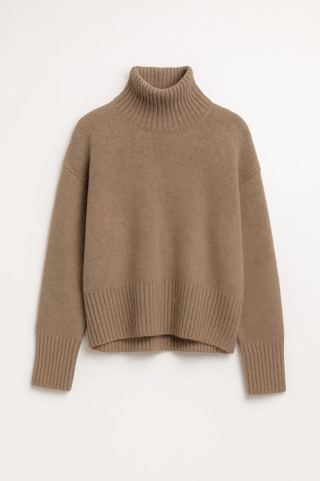 Suéter de Mujer | Cuello Alto y Borde Rayado | Aspecto Cálido y Atemporal